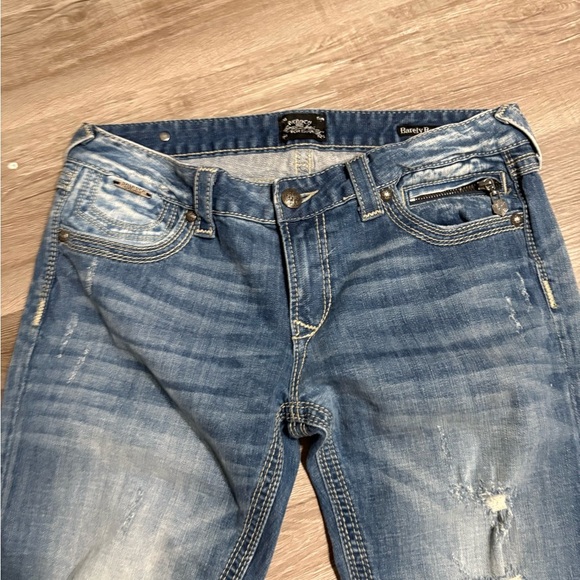 Express Rerock Barely Bootcut Denim Jeans size 12s - Picture 6 of 10